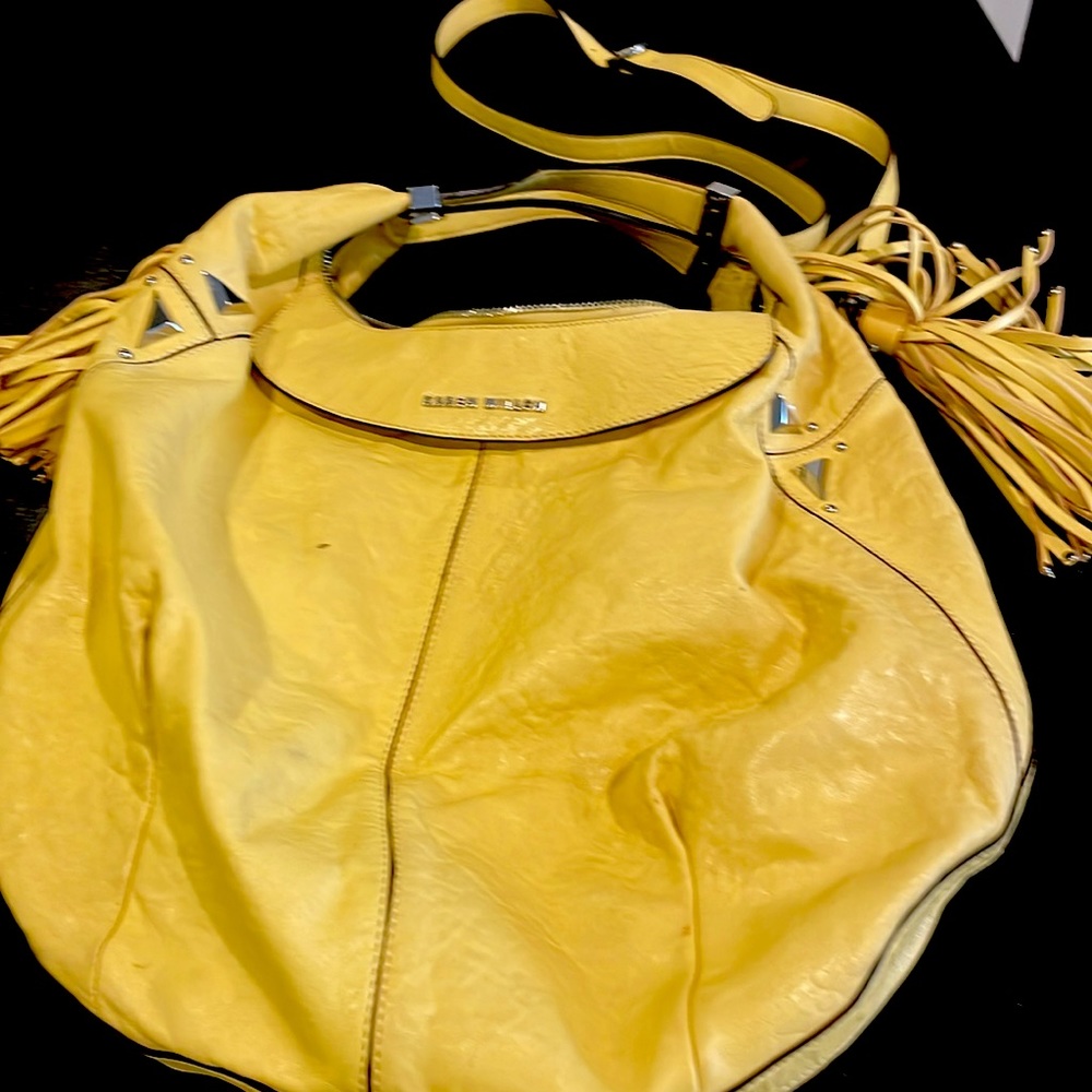 Karen Millen Yellow Leather Handbag